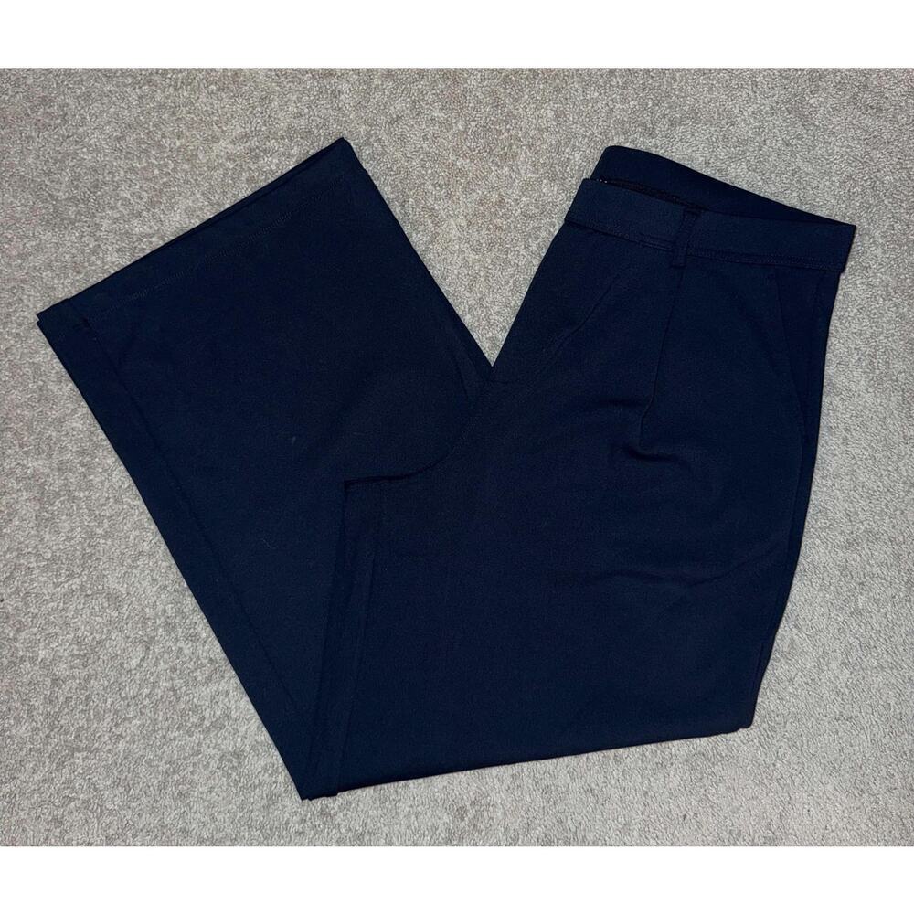 NWT Halara Pull On High Waisted Wide Leg Crop Trouser Pants Black Womens Size XL - Picture 1 of 9